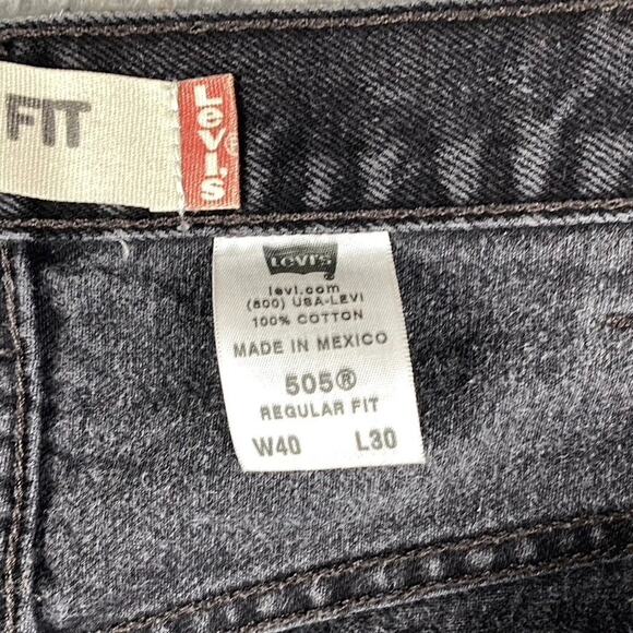 VTG Levi's 505 Regular Straight Fit Jeans Men's 40x30 Black Denim - Picture 4 of 14